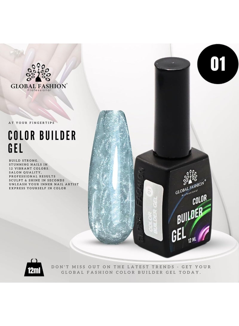 GLOBAL FASHION Professional Color Builder Gel 12Ml - Long-Lasting, Chip-Resistant Manicure  (Color 01)  - Image 2