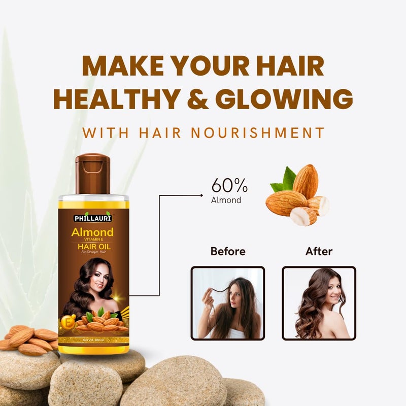 Phillauri Almond And Vitamin E Hair oil Almond Hair oil Almond Hair Oil For Men Almond And Vitamin E Hair Oil Hair Oil For men and women - Image 4