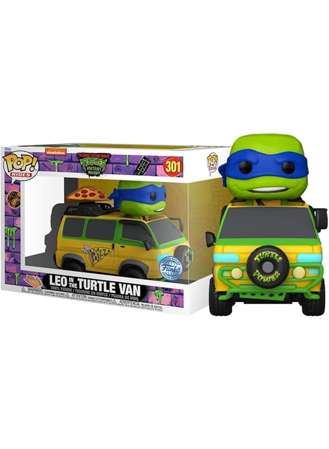 FUNKO POP Ride Supdlx Movie Teenage Mutant Ninja Turtle Leonardo In Van Exc Collectible Vinyl Figure 73578