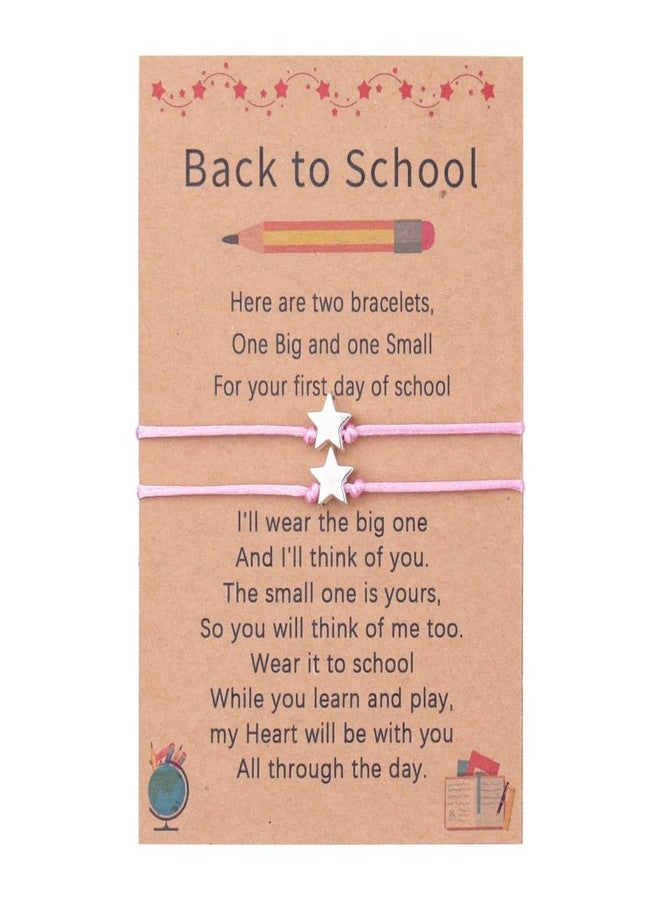 Yreamont Inspirational Motivational Gifts for Daughter Pink Star Bracelet Back to School Gifts Bracelet Mom And Daughter Gifts Matching Bracelets for Women Daughter Mommy And Me 1st Day of School Bracelet - Image 1