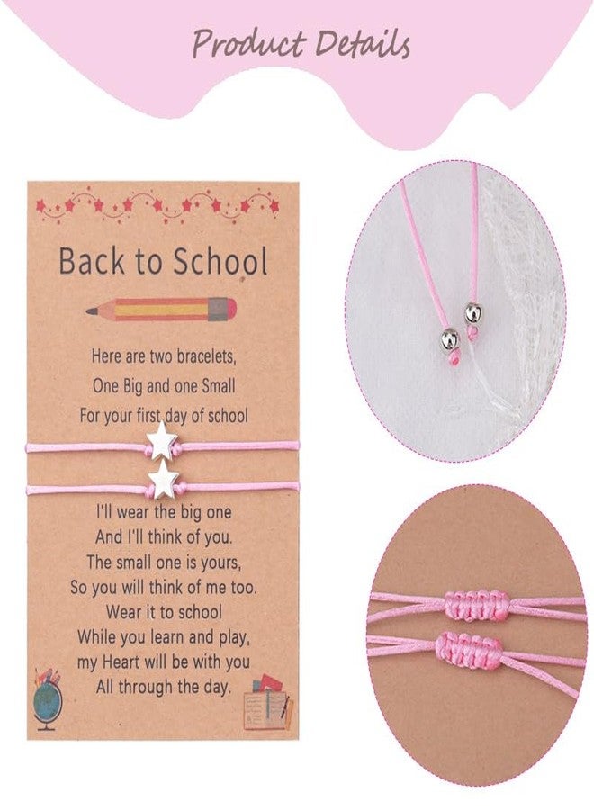 Yreamont Inspirational Motivational Gifts for Daughter Pink Star Bracelet Back to School Gifts Bracelet Mom And Daughter Gifts Matching Bracelets for Women Daughter Mommy And Me 1st Day of School Bracelet - Image 5