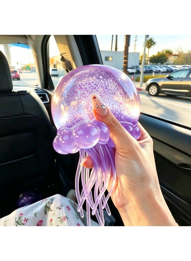 Jelly Squish Blue Jellyfish Fidget Toy - Super Solid Squish Stress Relief Sensory Squeeze Toy for Kids & Adults, Anti-Anxiety ADHD Focus Desk Toy（Purple） - Image 2