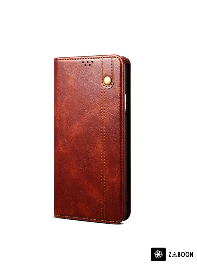 Zaboon Protective Case For Xiaomi Redmi Note 12 Pro+ China Oil Wax Crazy Horse Texture Leather - Image 2