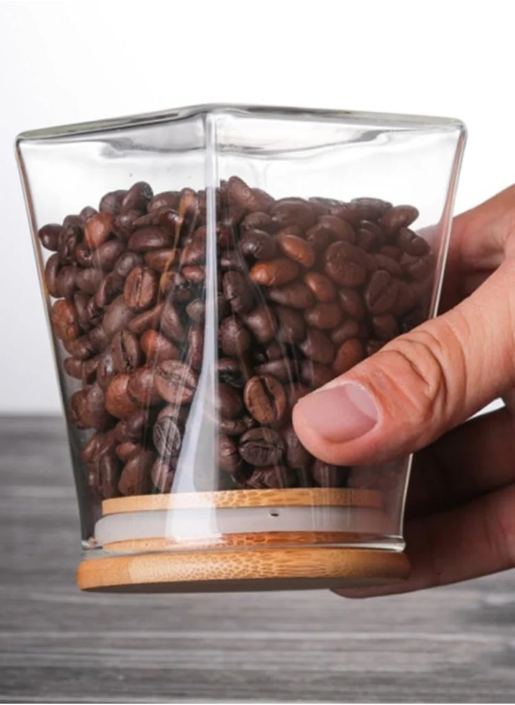 1Chase Borosilicate Glass Jar Rectangle with Bamboo Lids 750 ML (Set of 2)