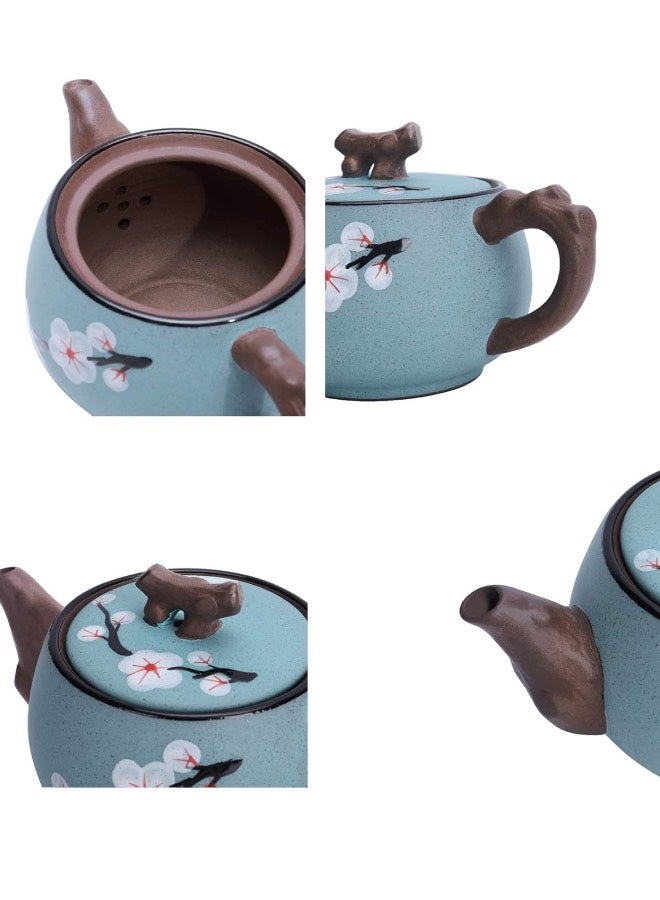 Lesha Portable Kungfu Tea Set, Zisha Kung Fu Cherry Blossom Tea Set for Adults, Teapot, 4 Tea Cups, 1 Tea Box and Travel Bag - Image 4