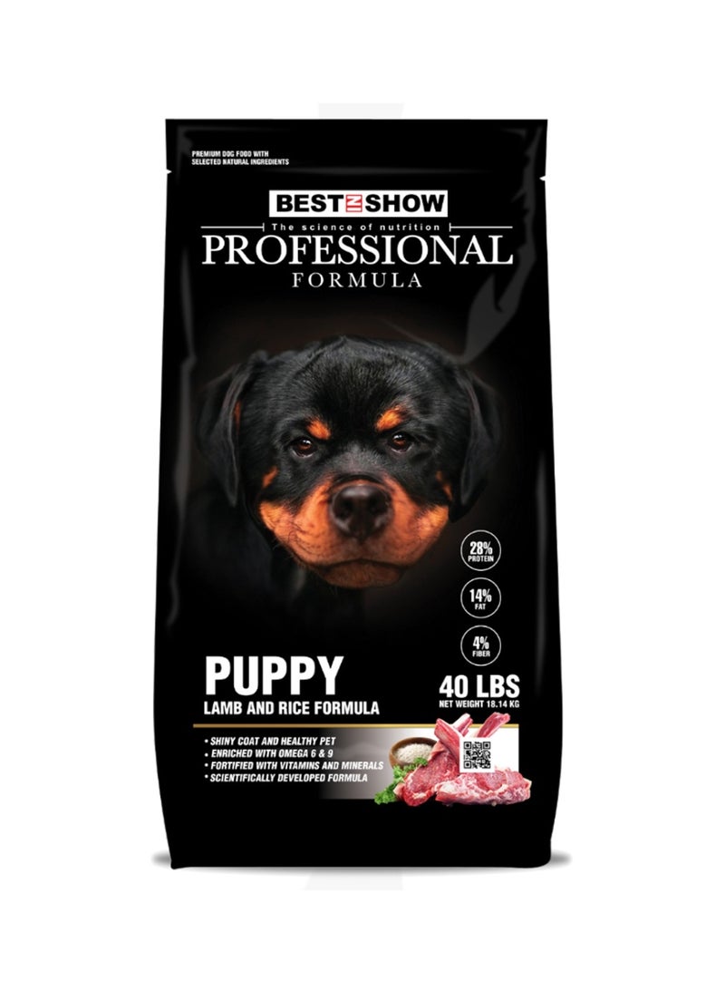 PROFESSIONAL Puppy Dry Dog Food Lamb and Rice Formula 18.14kg High Protein Nutrition for Puppies - Image 1