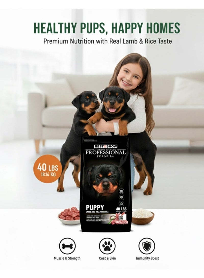 PROFESSIONAL Puppy Dry Dog Food Lamb and Rice Formula 18.14kg High Protein Nutrition for Puppies - Image 3