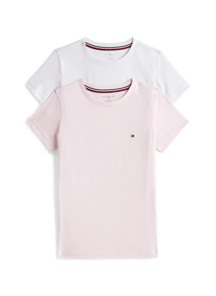 تومي هيلفيغر Kids 2 Pack Logo Crew Neck T-Shirt