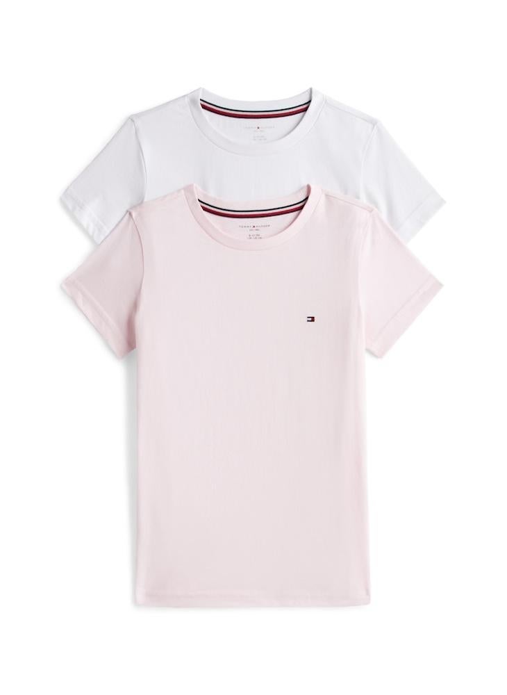 TOMMY HILFIGER Kids 2 Pack Logo Crew Neck T-Shirt - Image 2