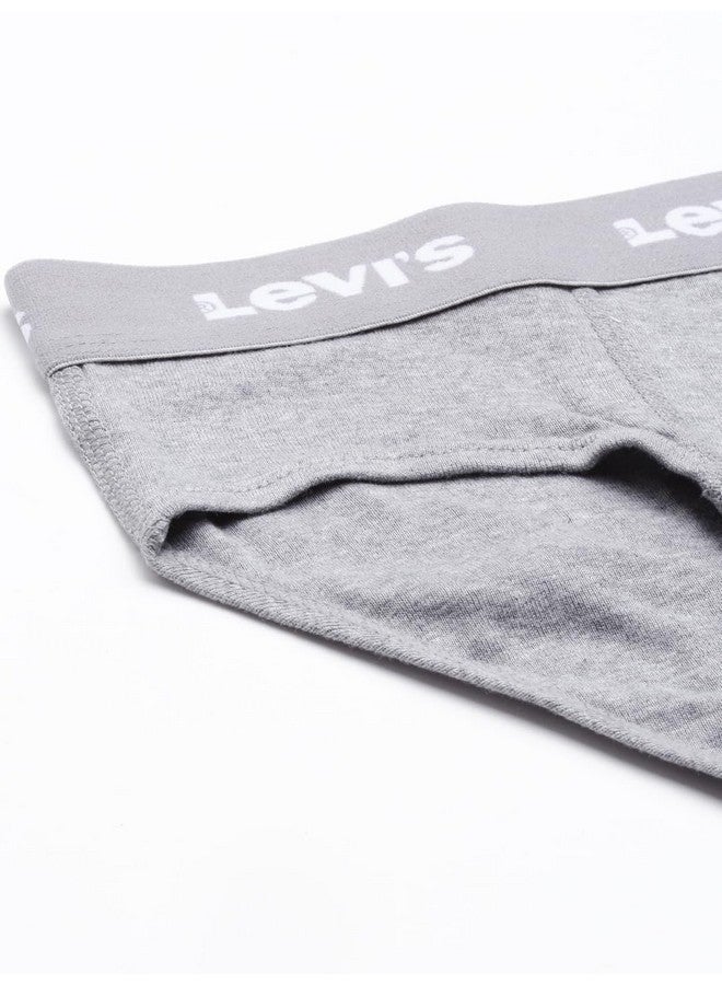 Levi's Men's Cotton Style #009 Neo Regular Fit Solid Brief (Pack of 2) (#009-BRIEF-LT GMEL-P2_Lt, Dk. Grey Melange_L) - Image 3