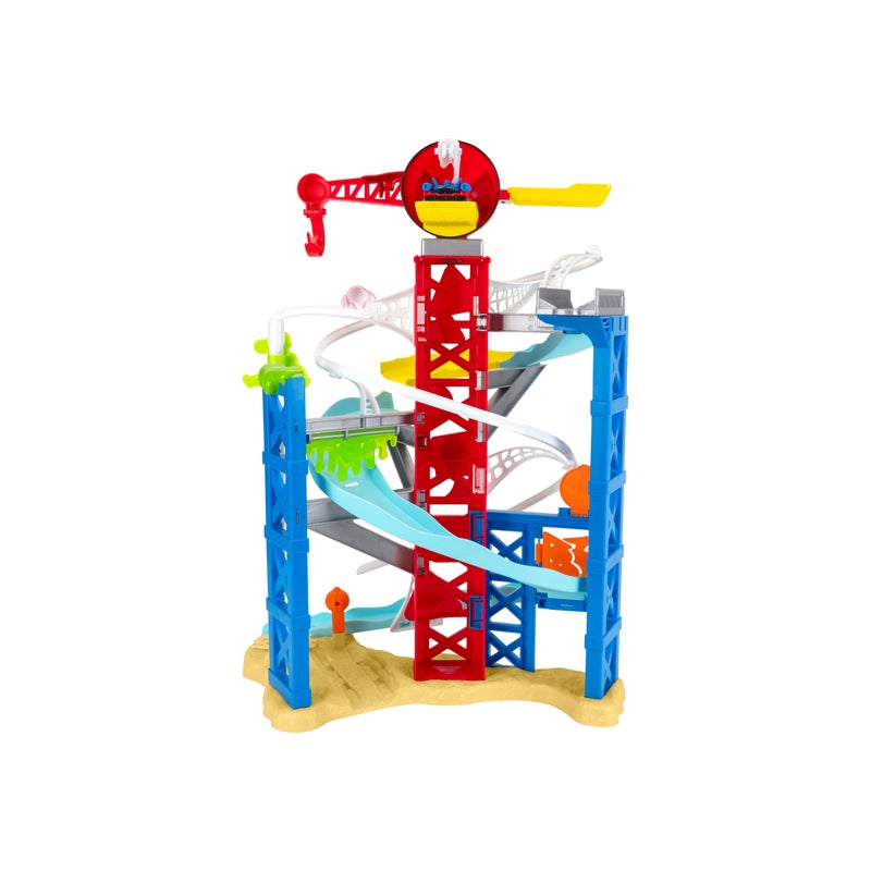 MARVEL Spidey N Friends Construction Zone Chaos Track Playset with Zip Line Action Includes 2 Play Vehicles | 2-Feet Tall Race Track | Marvel | Spiderman | Toy Vehicle | Toy Car | Collectible Toys | Encourages Imaginative Play & Motor Skills Development | Gift for Kids & Toddlers - Image 3