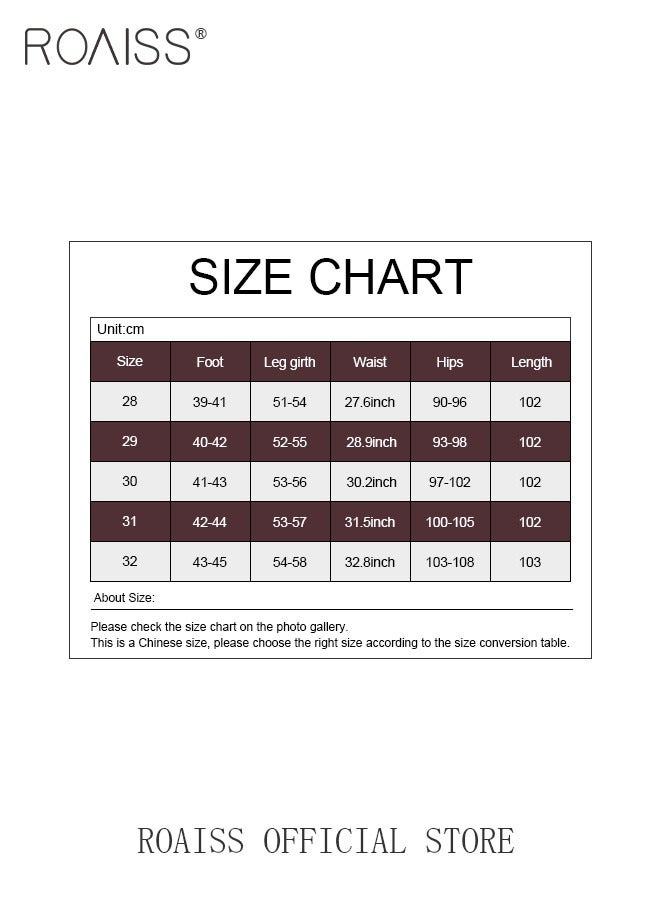 roaiss High Waist Wide Leg Pants for Women Pure Cotton Corduroy Soft Elastic Trousers Ladies Mom's Slant Pocket Long Pants Casual Plain New Arrival Trendy Straight Baggy - Image 3