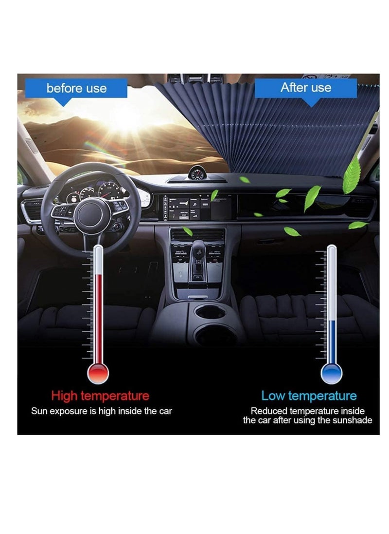 Sunshade-retractable car windshield sunscreen blocks 99% of UV rays to keep your car cool, car sunshade fits the rear window glass of various models with adhesive bases  from Rana store  - Image 3