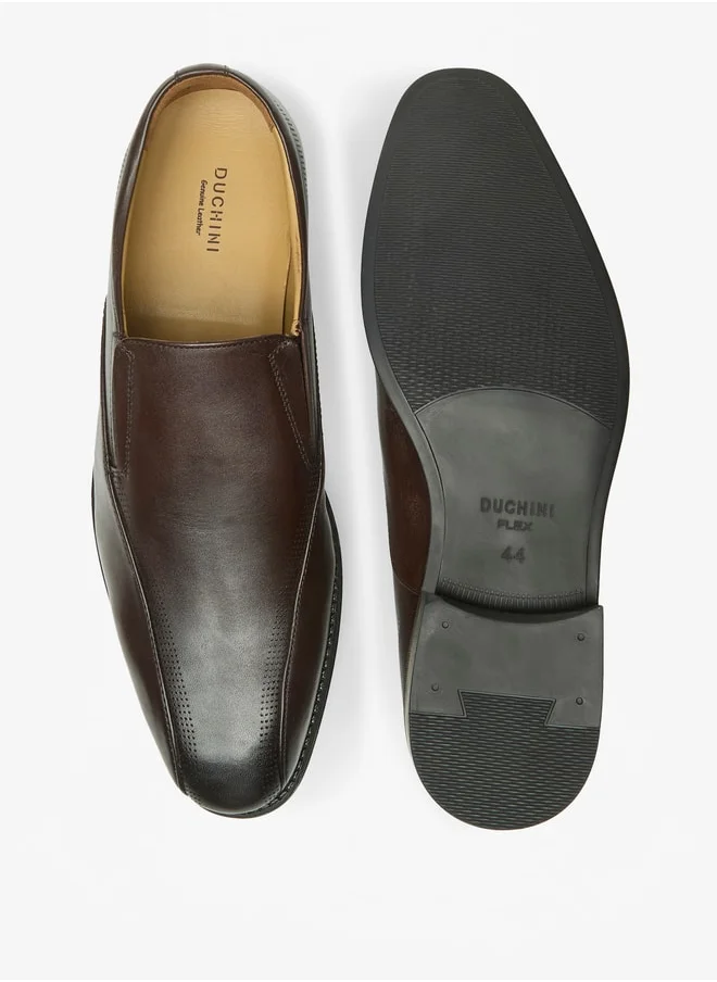 DUCHINI Men's Solid Slip-On Loafers