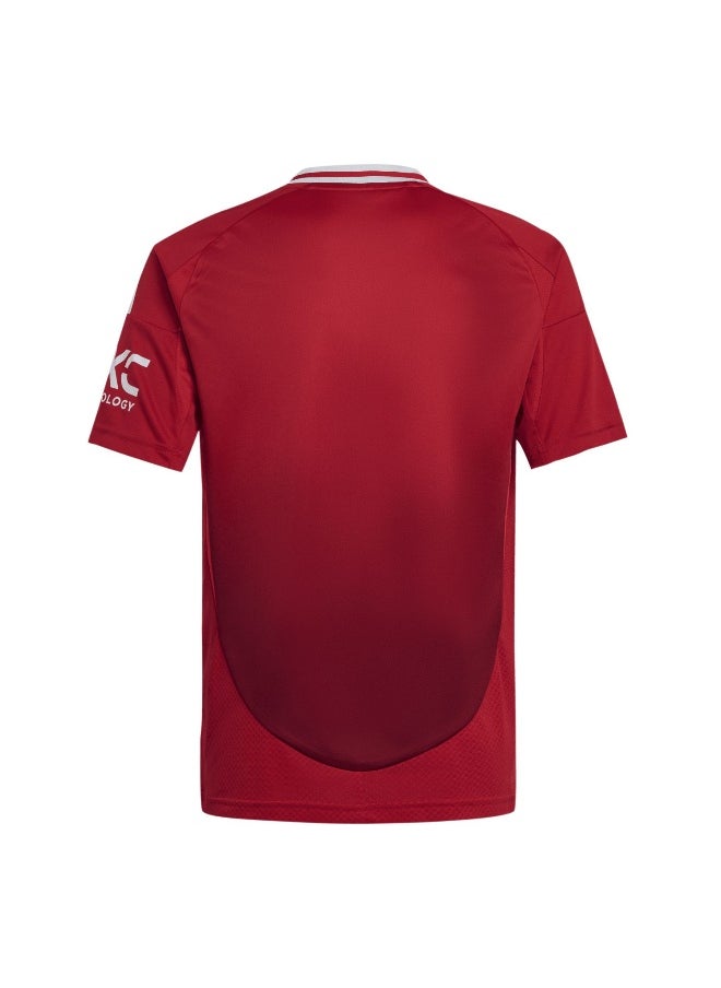 Adidas Adidas Mufc H Jsy Y Red Football Jerseys For Kids Unisex 128  - Image 3