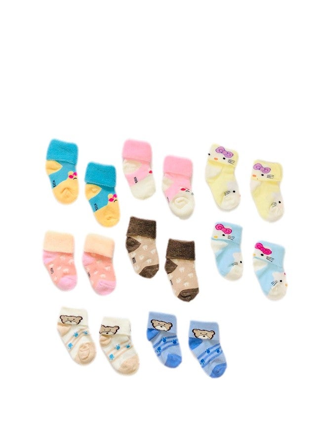 Freshfoot Unisex Cotton Cute And Colourful New Born Baby Modern Socks Set 0 To 6 Months, (Size 0-6 Months)(Pack Of 6) (Light Sade), Multicolor - Image 2