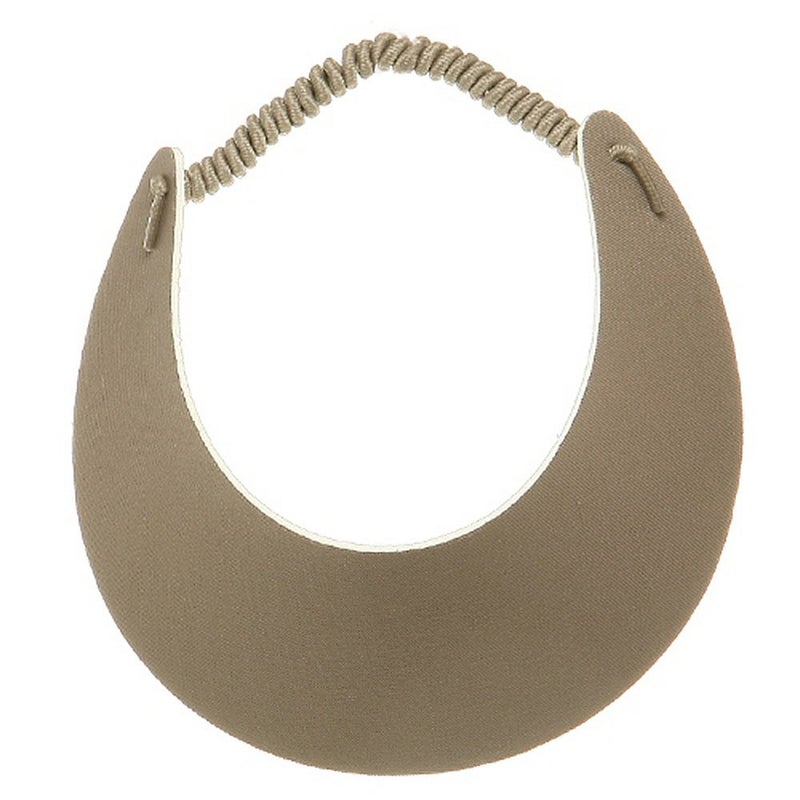 Mega Cap MG Women's Cotton Solid String Sun Visor Hat Khaki - Image 3