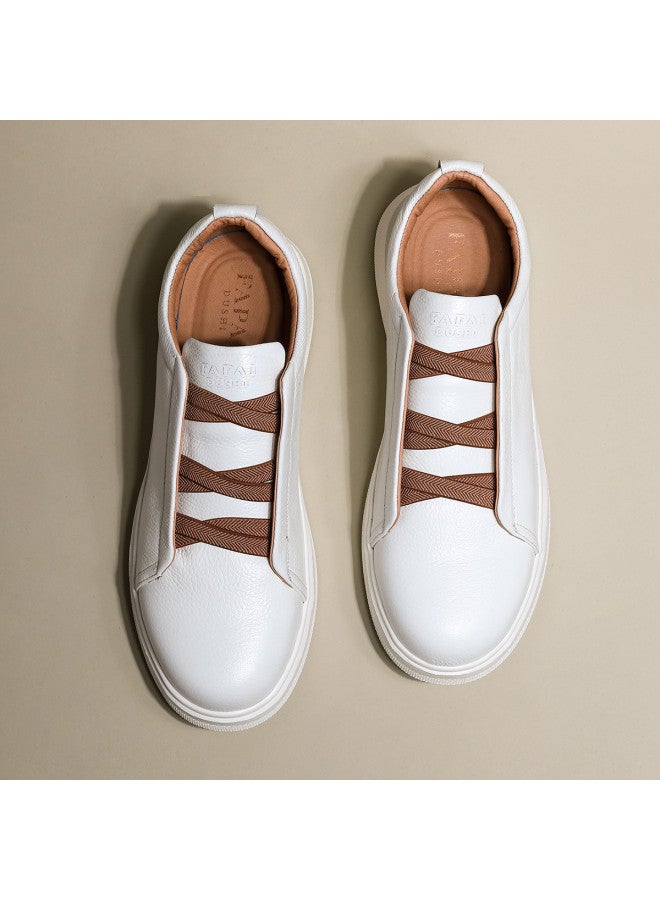 Fapai Genuine Leather High-end Casual Leather Shoes, Lightweight And Versatile Sneakers, Slip-on British Retro Men's Casual Shoes, Plimsolls - Image 4