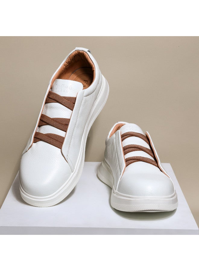 Fapai Genuine Leather High-end Casual Leather Shoes, Lightweight And Versatile Sneakers, Slip-on British Retro Men's Casual Shoes, Plimsolls - Image 5