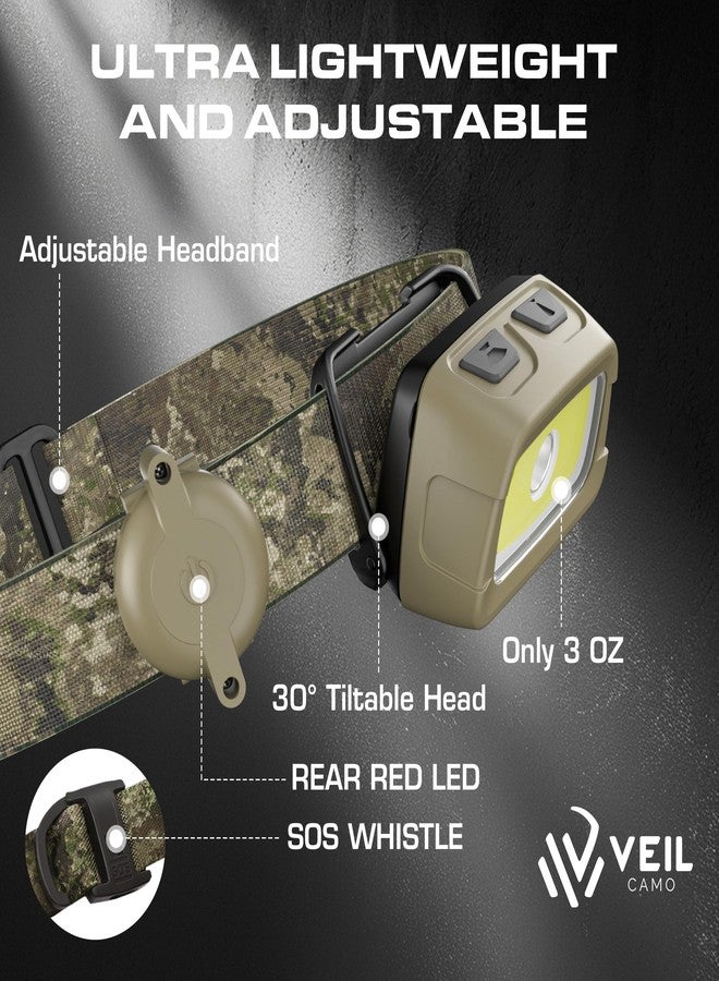 EverBrite Rechargeable Headlamp 350 Lumens, Red Green White Light & Tail Light, 7 Modes with Memory Function, Stepless Dimming, 30° Adjustable Head Lamp for Trail Running, Camping, Hunting - Image 3