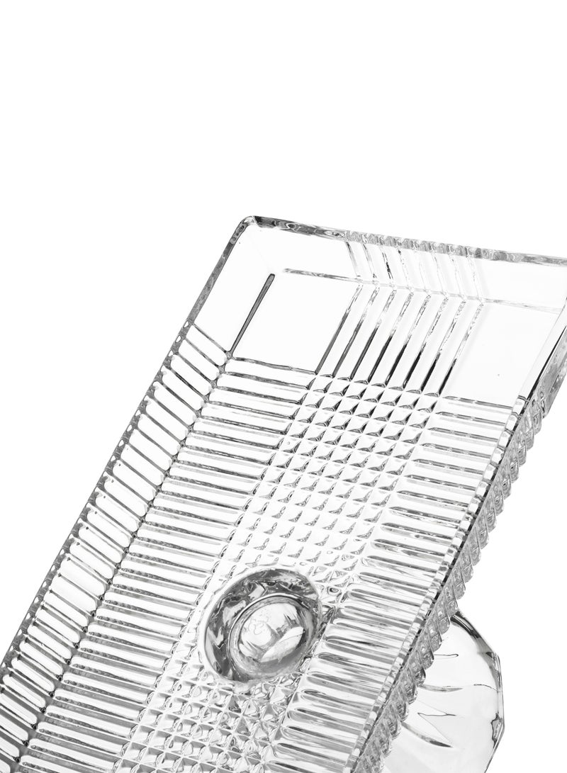 Glassware Serving plate with a base made of glass decorated from the inside - Image 3