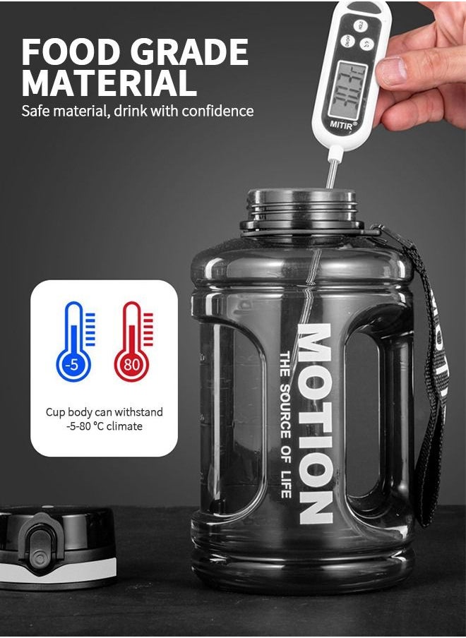 GROIC - Water Bottle with Chug lid, 2.5 Litre Large Water Bottle with Motivational Time Marker and Handle Leak-proof Big Water Jug Daily Water Intake Bottle with Tea Separator and Markings Gym Water Jug - Image 1