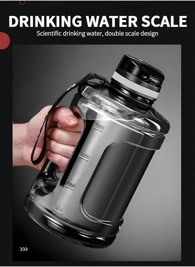 GROIC - Water Bottle with Chug lid, 2.5 Litre Large Water Bottle with Motivational Time Marker and Handle Leak-proof Big Water Jug Daily Water Intake Bottle with Tea Separator and Markings Gym Water Jug - Image 1