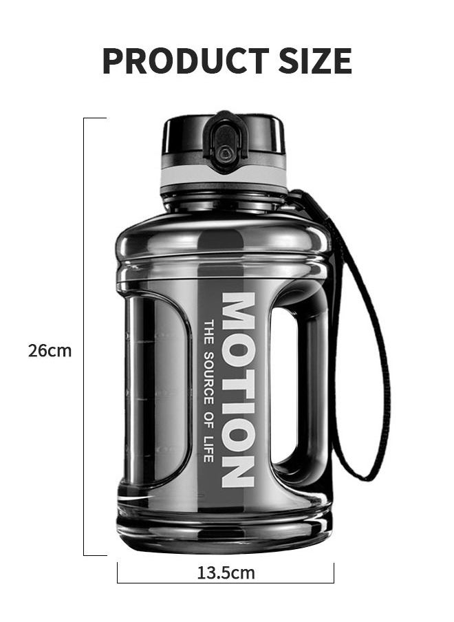 GROIC - Water Bottle with Chug lid, 2.5 Litre Large Water Bottle with Motivational Time Marker and Handle Leak-proof Big Water Jug Daily Water Intake Bottle with Tea Separator and Markings Gym Water Jug - Image 1