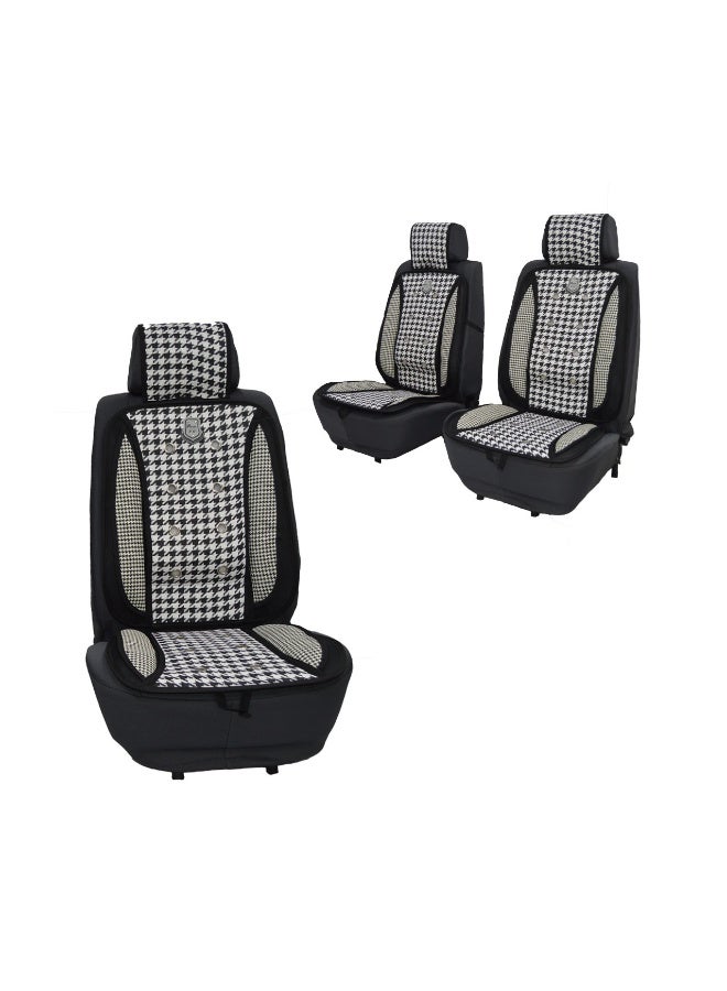 Universal Car Cushion Seat Cover Straw With Hole, 2Pcs/Set Black