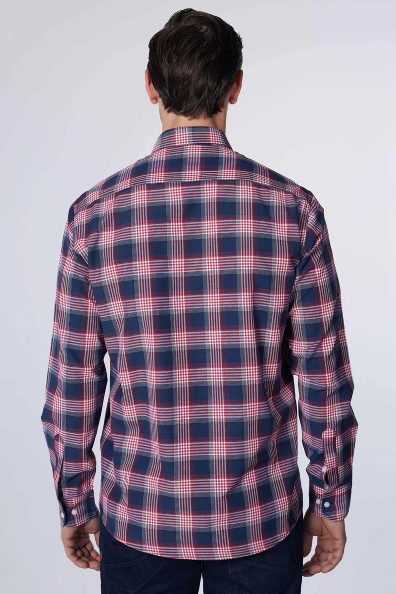 Tudors Classic Fit Long Sleeve Button Collar Small Checked Cotton Men's Shirt