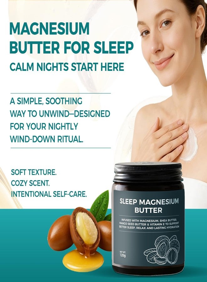 Pwkvsn Magnesium Butter for Sleep, Deep Winter Nighttime Magnesium Body Cream with with Shea & Mango Seed Butter, Magnesium, Vitamin E and Natural Essential Oils for Relaxation(1 PC - Image 2