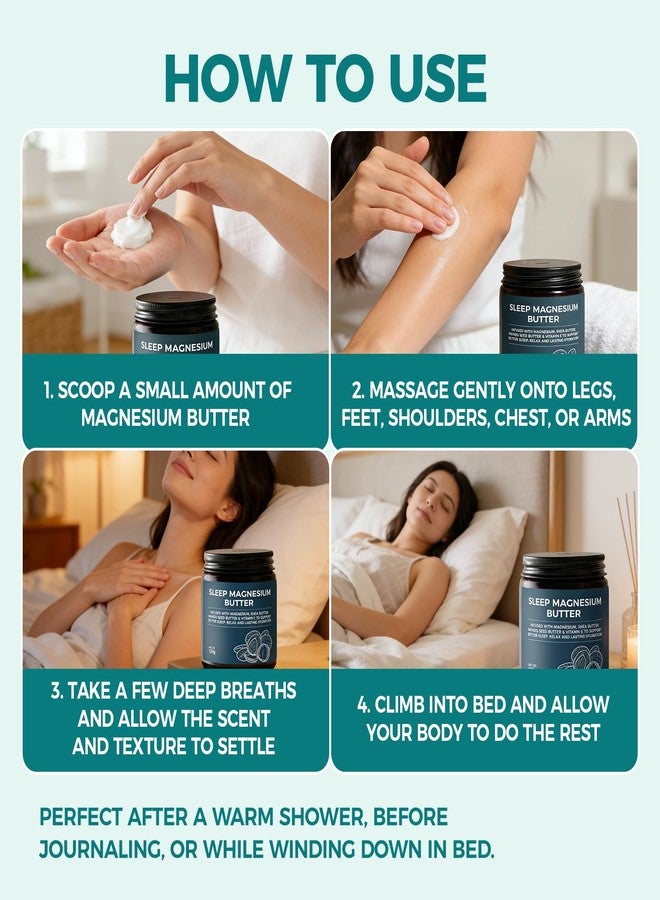 Pwkvsn Magnesium Butter for Sleep, Deep Winter Nighttime Magnesium Body Cream with with Shea & Mango Seed Butter, Magnesium, Vitamin E and Natural Essential Oils for Relaxation(1 PC - Image 5