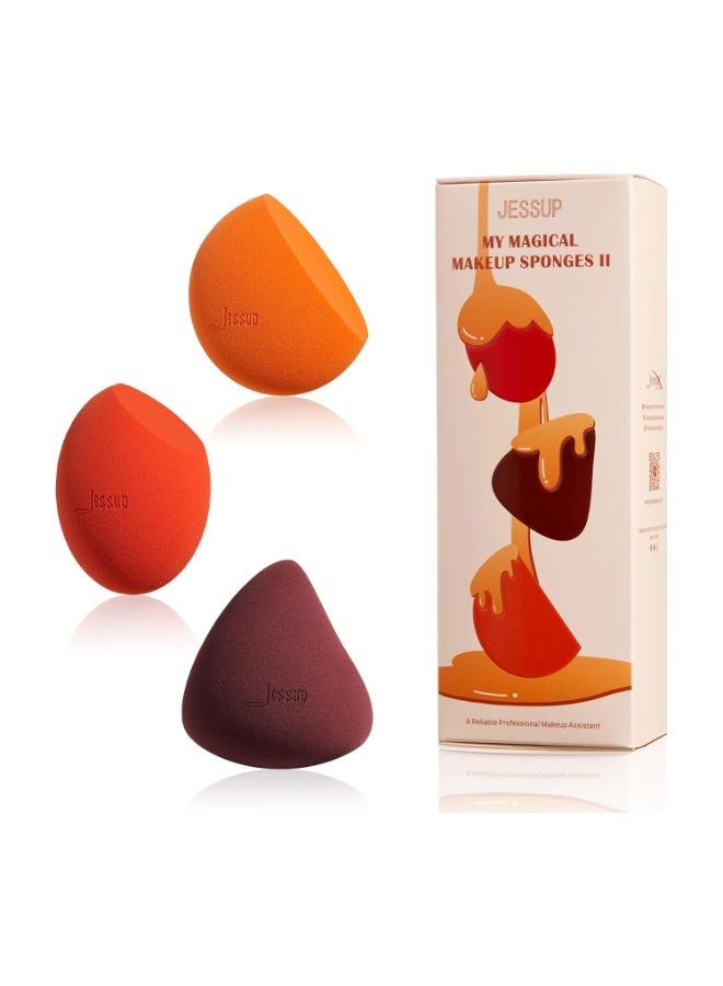 جيساب مجموعة إسفنجات مكياج من جيسوب، 3 قطع إسفنجات مكياج للوجه، إسفنجات تجميل ناعمة، إسفنجة كريم أساس، إسفنجة مزج المكياج، إسفنجة إخفاء العيوب، SP013 - Image 1