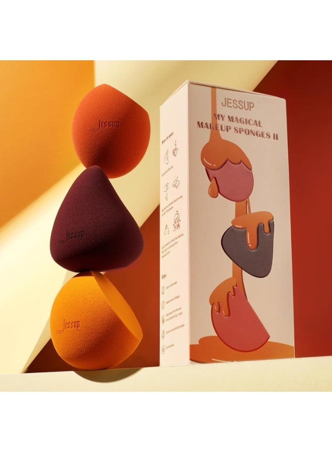 جيساب مجموعة إسفنجات مكياج من جيسوب، 3 قطع إسفنجات مكياج للوجه، إسفنجات تجميل ناعمة، إسفنجة كريم أساس، إسفنجة مزج المكياج، إسفنجة إخفاء العيوب، SP013 - Image 3