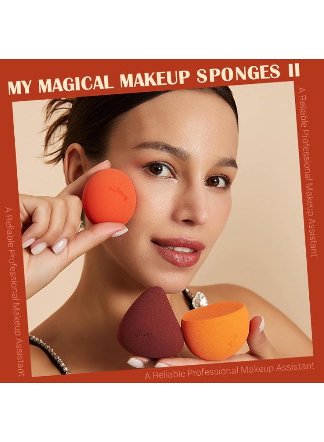 جيساب مجموعة إسفنجات مكياج من جيسوب، 3 قطع إسفنجات مكياج للوجه، إسفنجات تجميل ناعمة، إسفنجة كريم أساس، إسفنجة مزج المكياج، إسفنجة إخفاء العيوب، SP013 - Image 2