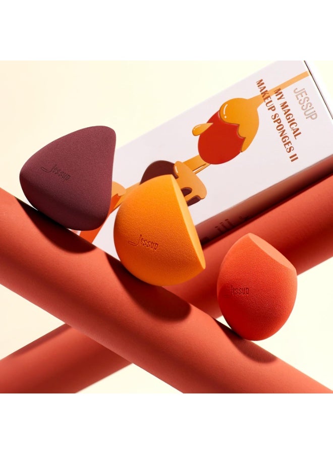 جيساب مجموعة إسفنجات مكياج من جيسوب، 3 قطع إسفنجات مكياج للوجه، إسفنجات تجميل ناعمة، إسفنجة كريم أساس، إسفنجة مزج المكياج، إسفنجة إخفاء العيوب، SP013 - Image 5