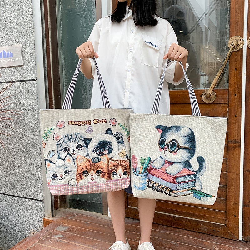 New Korean Export Shoulder Bag, Fashionable Women'S Bag, Canvas Bag, Cute Shopping Bag, Supply, Large Bag, Ethnic Style - Image 2