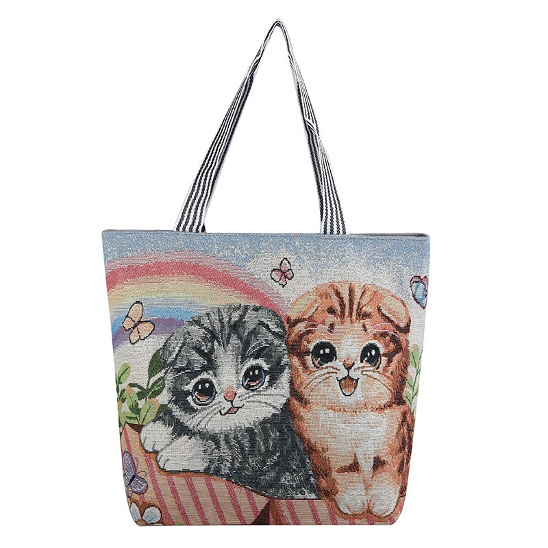 New Korean Export Shoulder Bag, Fashionable Women'S Bag, Canvas Bag, Cute Shopping Bag, Supply, Large Bag, Ethnic Style - Image 1