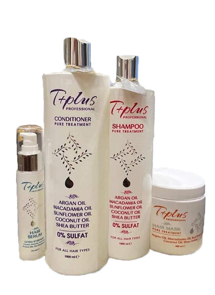 T Plus - T+plus hair treatment set of four , one litre size - Image 1