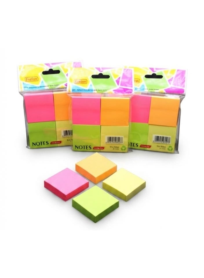 Standard plain sticky notes (colored paper). Size: 3x3 inches. Pack contains 4 pads (100 sheets per pad). Ideal for school, parties, the office, and home; a great gift for teachers and students for the academic year. - Image 1
