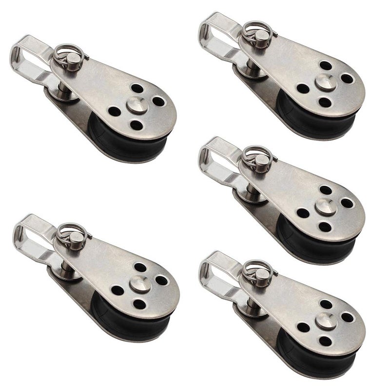 5Pcs Stainless Steel Pulley Block For Hanging Wire Towing And Lifting Rope - Image 2