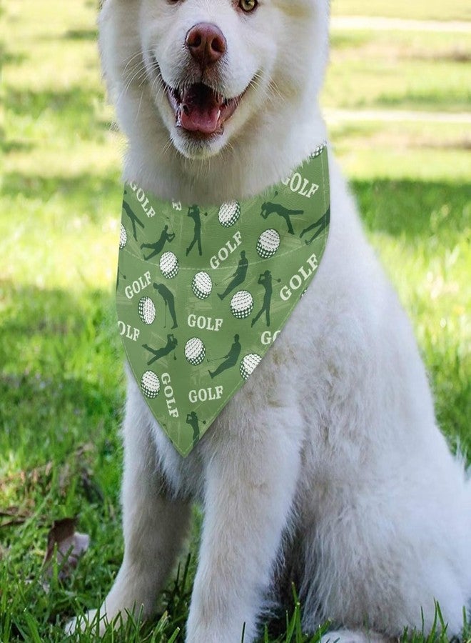 Howilath Summer Dog Bandana Golf Balls Green Pattern Dog Triangle Washable Scarf Pet Kerchief for Medium Large Dogs Pets -L - Image 5