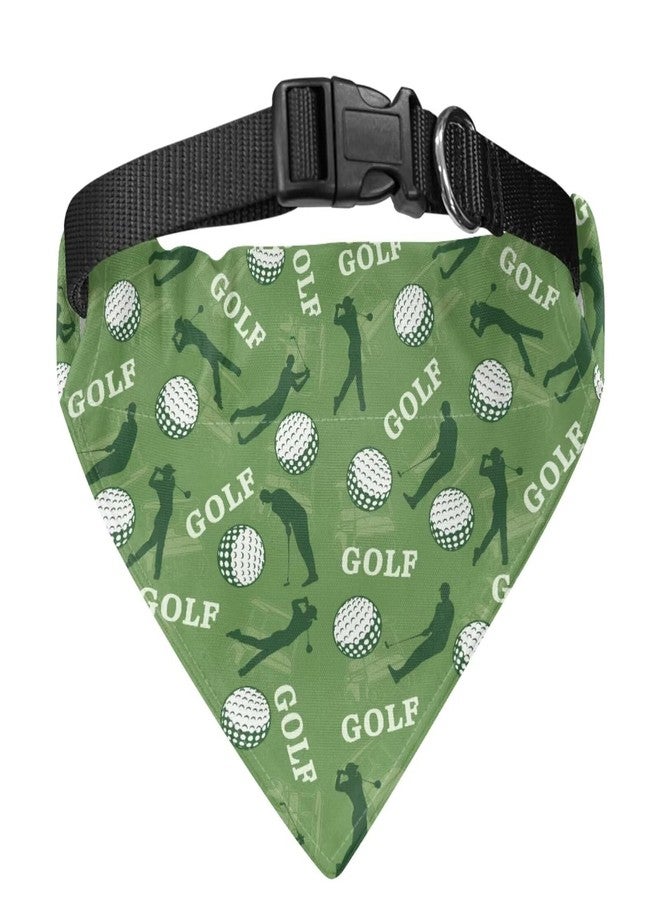 Howilath Summer Dog Bandana Golf Balls Green Pattern Dog Triangle Washable Scarf Pet Kerchief for Medium Large Dogs Pets -L - Image 2