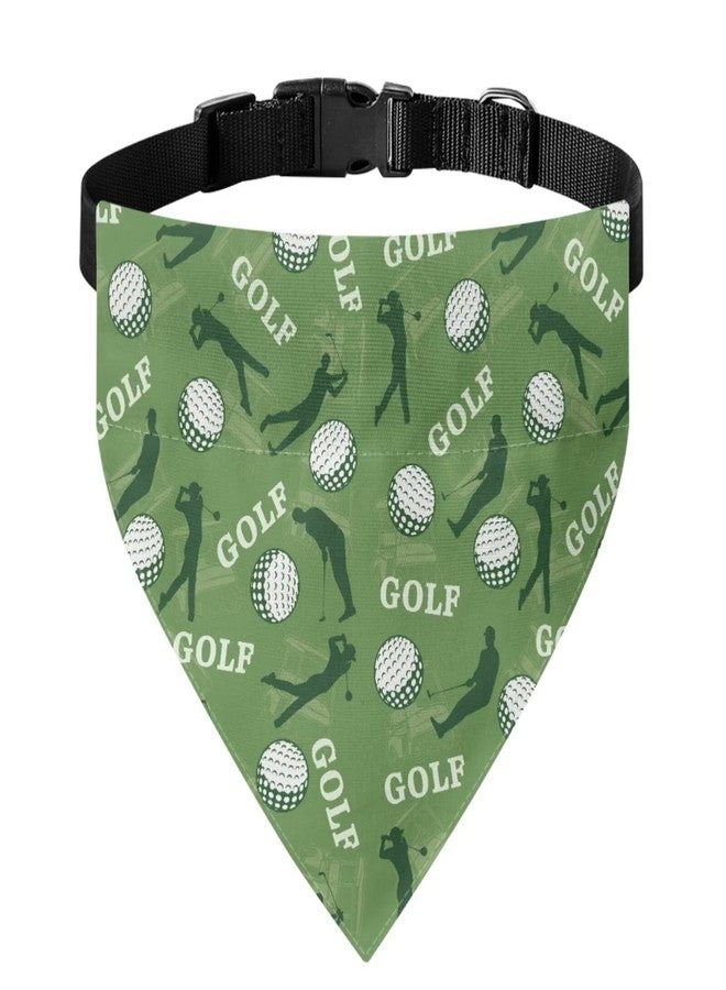 Howilath Summer Dog Bandana Golf Balls Green Pattern Dog Triangle Washable Scarf Pet Kerchief for Medium Large Dogs Pets -L - Image 1