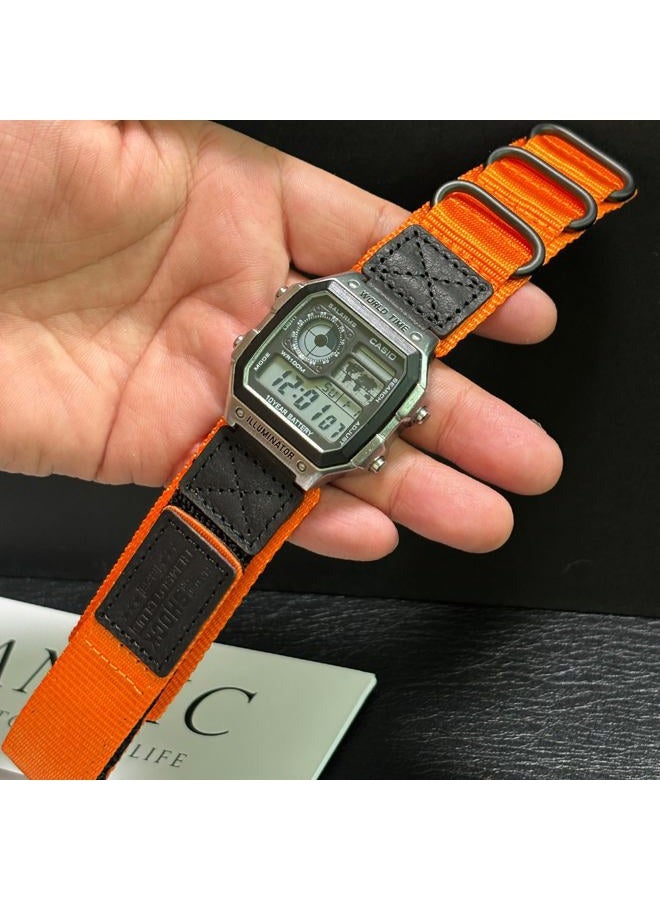 HEMSUT 18mm Tactical Nylon Strap for Casio Watches | Quick Release Military Style Shock-Resistant Band | Compatible with AE-1200, DW-H5600, F-91W, A168W & More - Image 2