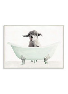 Stupell Industries Baby Llama In A Tub Funny Animal Bathroom Drawing Stellar Design Studio Art 10 X 15 Wall Plaque  - Image 1