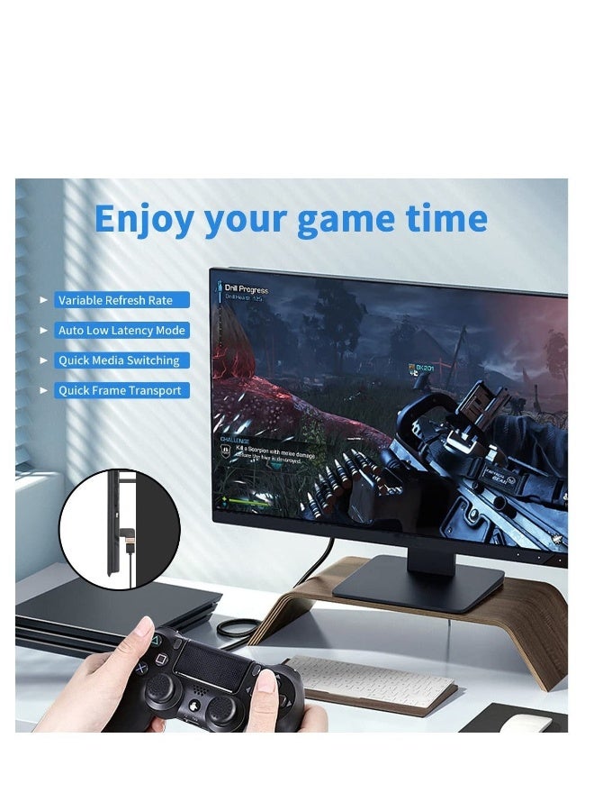 2 Pack HDMI Adapter, HDMI Male to Female Adapter, 90 Degree Left and Right Angle HDMI Adapter Extender Connector,Support 8K@60Hz, 4K@120Hz, Suitable for HDTV Switch Laptop