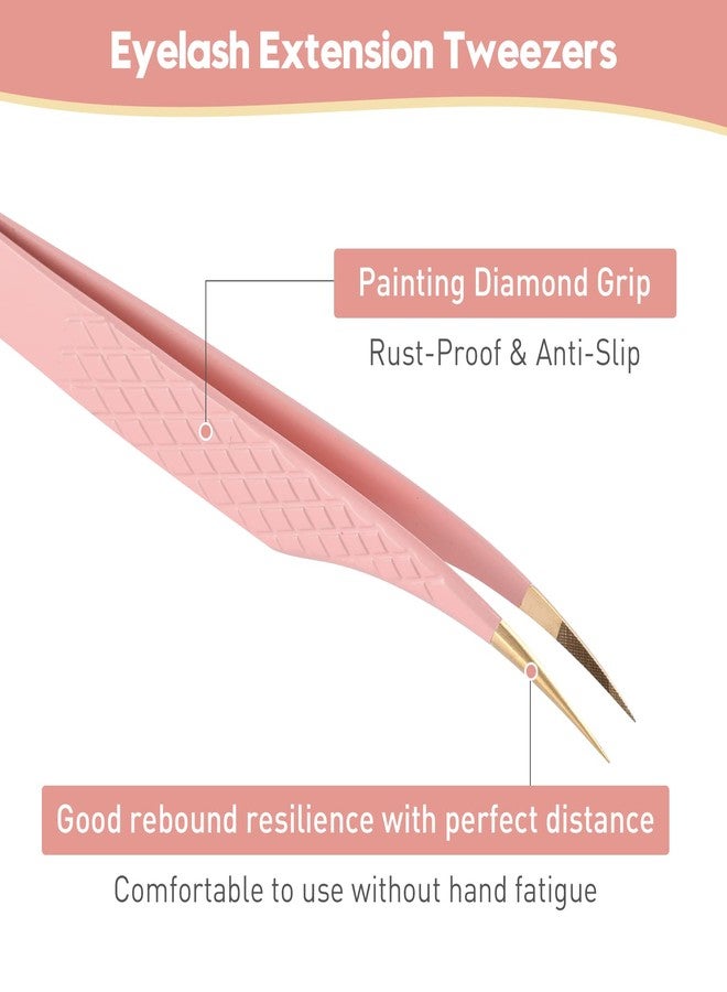 Ms.Queen Lash Extension Tweezers,2Pcs Fiber Tip Grip Boot Volume Tweezer and Dolphin Isolation Eyelash Tweezers - Image 4