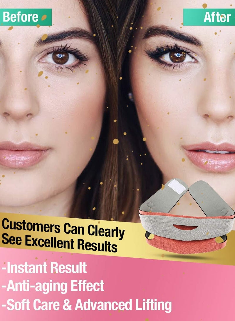 إسكدنيا Face Slimming Strap Reusable Double Chin Reducer Strap Facial Chin Slimmer Device V Line Face Lifting Bandage for Anti Wrinkle Eliminates Sagging Anti Aging Breathable Face Shaper Band - Image 4