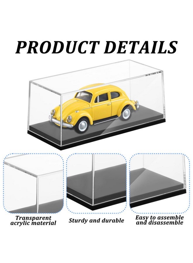 Hlimior 12 PCS Clear Model Cars Display Case,Toy Car Display Organizer Storage Case Fit for 1/64 Car Model,Clear Acrylic Display Box with Black Base for Hot Wheels Car(4.17 x 1.81 x 1.81 in) - Image 3